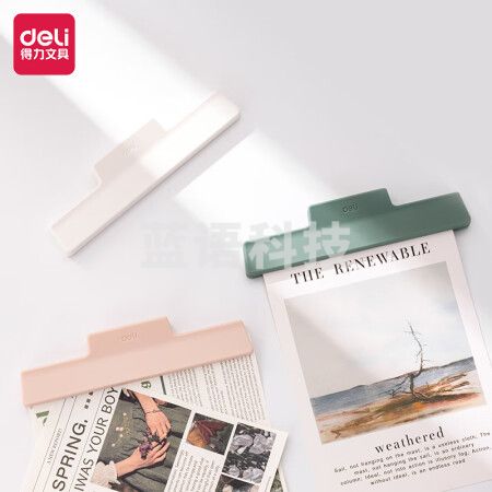 得力（deli）TP542大号手账夹 塑料票夹 试卷夹 混色1只装