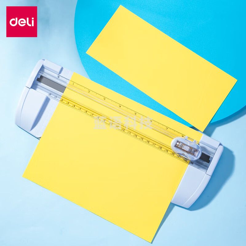 得力(deli)小型裁纸刀A5便携裁切照片手动切纸机TD801蓝色
