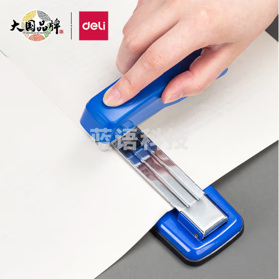 得力(deli)0414S 12#50页旋转式订书机 厚层订书器 中缝装订 蓝色