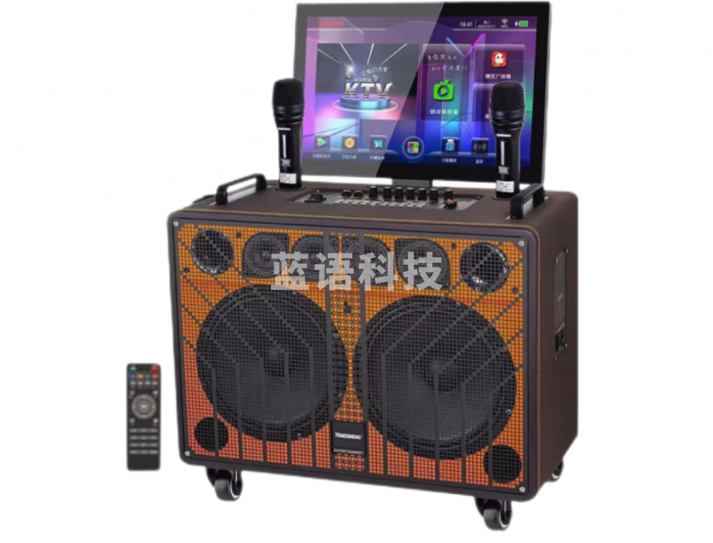 TEMEISHENG 特美声TA08-88广场舞音响 带显示屏拉杆户外音箱 带声卡一体机 双10吋重炮+1T硬盘声卡直播+支架
