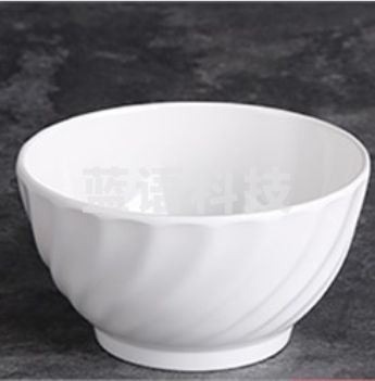 合尔利 17.5*7*9 密胺餐具 7寸 白色螺纹版 3985（单独购买20起送）