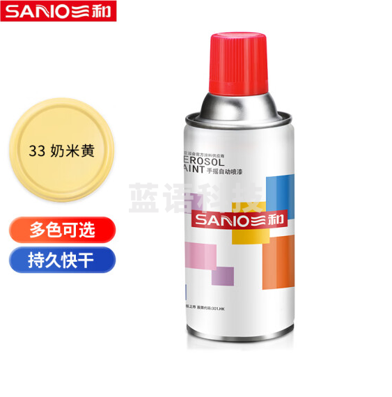 三和（SANVO）J2A33-60-235 普通自喷漆手喷漆 工业防腐金属防锈漆 汽车轮毂改色划痕修复自动喷漆350ML 奶米黄