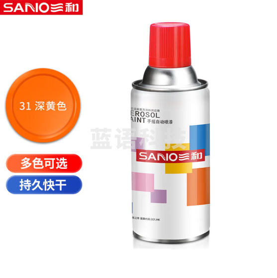 三和（SANVO）J2A31-60-235 普通自喷漆手喷漆 工业防腐金属防锈漆 汽车轮毂改色划痕修复自动喷漆350ML 深黄色
