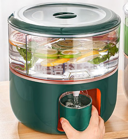 京严选冷水壶家用凉水壶旋转三格果汁桶