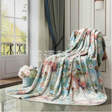 富安娜 夏凉毯子 四季可用法兰绒 双人 舒柔毯-晨园 180*200cm