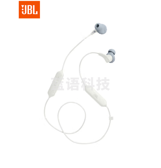 JBL Run BT2 蓝牙耳机挂脖式 入耳式无线运动耳机 防水防汗 苹果华为小米游戏音乐通用耳机耳麦 白色