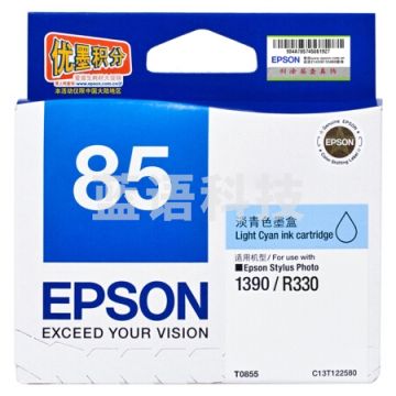 爱普生(Epson)T0855/T0855N 淡青色墨盒/860页 (适用PHOTO 1390 R330)