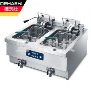 德玛仕 DEMASHI NTT10-2E 电炸炉 商用 小吃油炸锅油炸机 油条薯条炸串机 重型台式 双槽