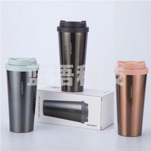 乐扣乐扣 LOCK&LOCK 550ml拉丝蓝色 LHC3249BLU 316不锈钢便携保温杯 遇见元气弹跳大容量咖啡杯