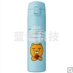 乐扣乐扣 LOCK&LOCK LHC3261 316不锈钢水杯 kakao限定款 慕斯弹跳便携保温杯 400ml蓝色