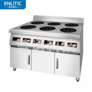 英利蒂克 Enlitic GY-5000GS6 商用电磁炉 不锈钢六头柜式煲仔炉5000W大功率