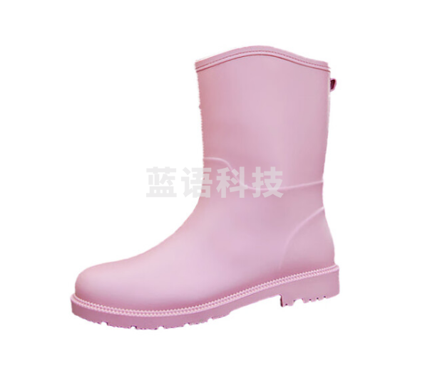 丰稚 雨鞋 女款中筒雨靴 轻便防水防滑成人胶鞋 粉红色  36-40码可选 码数标注