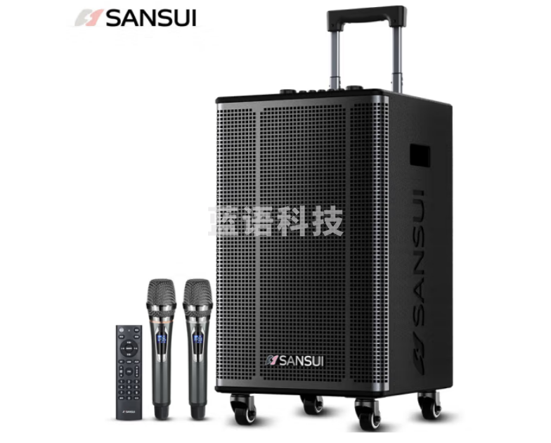山水（SANSUI）E15广场舞音响 户外音响k歌演出移动便携式拉杆唱歌跳舞大功率重低音带无线话筒 15吋低音+双美声话筒