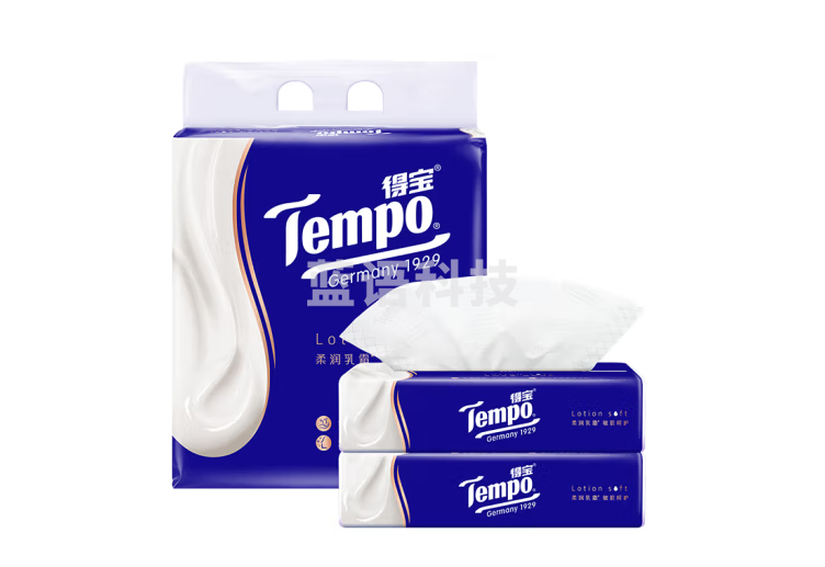 得宝（TEMPO）抽纸 保湿乳霜纸 4层加厚70抽*4包柔软亲肤保湿纸巾（提）