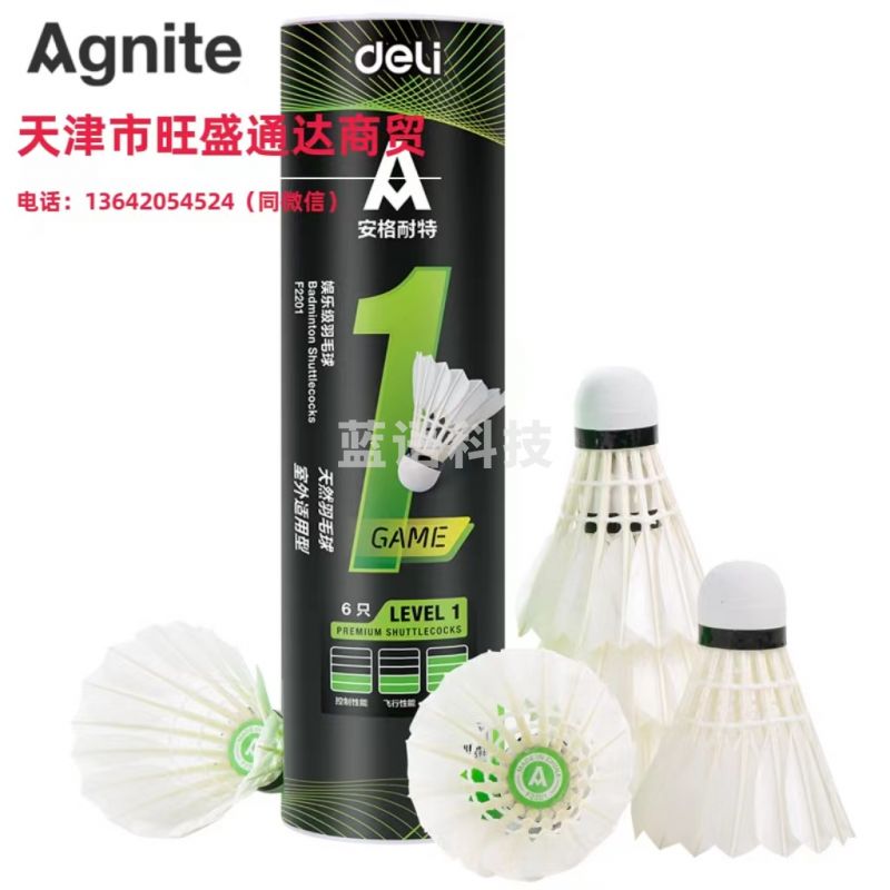 得力安格耐特F2201羽毛球(白色)(6个/筒)