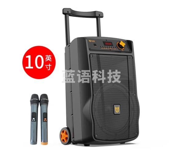贝德广场舞音响户外大功率音量无线蓝牙便携移动拉杆音箱K歌跳舞 盘古BD-1068B10吋双话筒