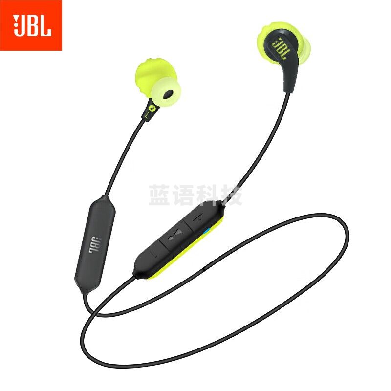 JBL Run BT绿色 蓝牙耳机挂脖式 无线运动耳机 防水防汗 苹果华为小米安卓游戏音乐通用耳机