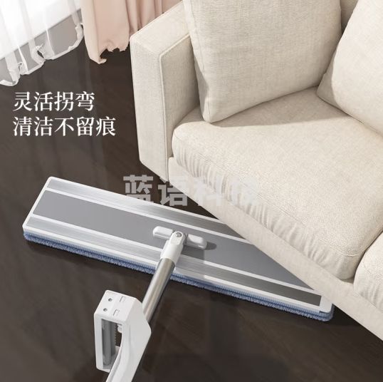 艺姿拖把家用一拖净免手洗2024款 懒人拖地墩布 铝条加固板50cm 2块布 YZ-PB33