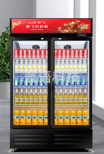 新飞（frestec）商用大容量饮料柜 超市饭店便利店风冷无霜冷藏展示柜立式保鲜柜鲜花柜水果蛋糕柜 680升双门升级风冷款
