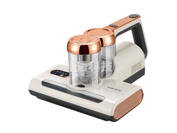 奥克斯除螨仪滚刷家用床上除螨虫神器双尘杯LED智能杀菌超声波除螨高端紫外线杀菌机AXC-58A 椰奶白标配+3滤芯