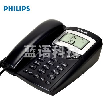 飞利浦(PHILIPS)TD-2816 有绳电话机 双接口/磨砂质感/免提/商务办公电话机/座机 (黑色) IT.232