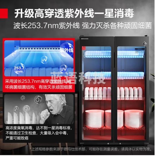 德玛仕（DEMASHI）商用消毒柜 双开门星级消毒柜烘干酒店餐饮饭店厨房食堂学校用茶水餐具杯子碗筷柜商用立式大容量 500L标准款丨适合30-80人