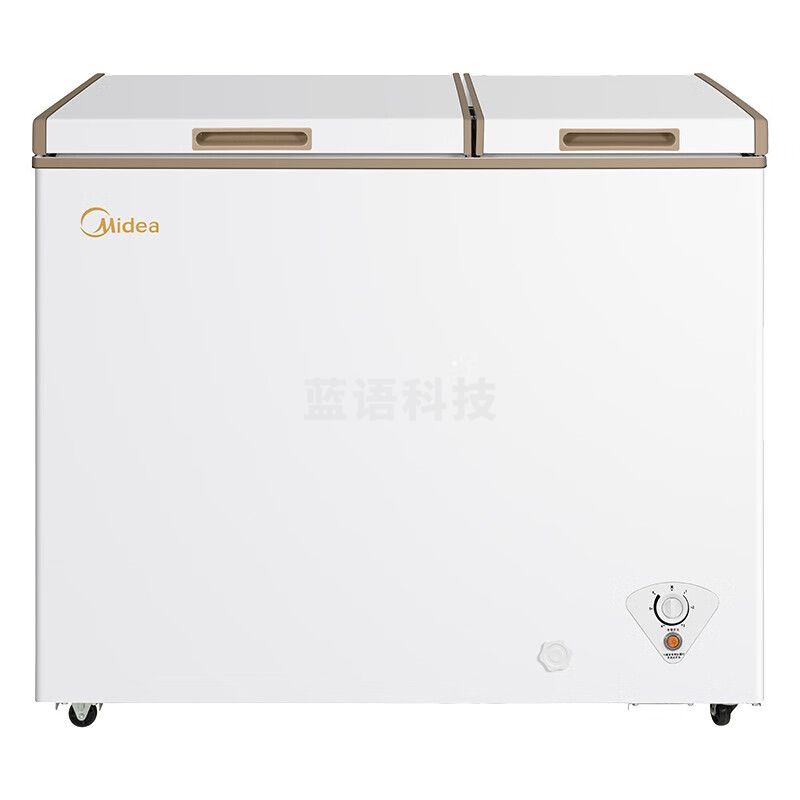 美的(Midea)202升家用囤货冰柜双顶开双温柜 一级能效 省电低音卧式冰箱BCD-202DKM(E)[热销]