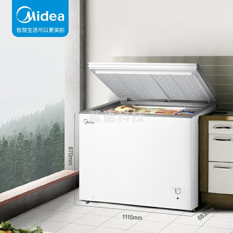 Midea美的301升商用家用卧式大冷冻囤货冰柜 大容量冷藏冷冻转换冷柜 卧式冰箱 BD/BC-301KM(E)【白色】