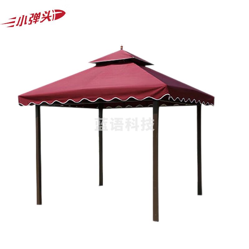 户外遮阳棚 室外凉亭花园庭院四脚伞活动帐篷汽车大型雨棚 默认发红色 3*4米