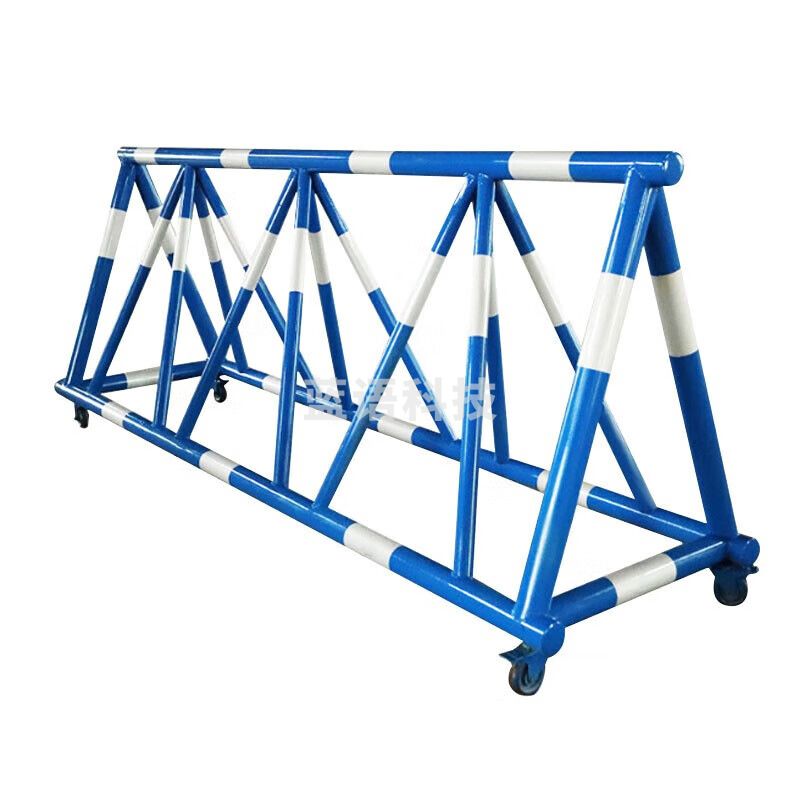 移动拒马 钢结构安防护栏岗哨阻隔防护栏 蓝白114mm