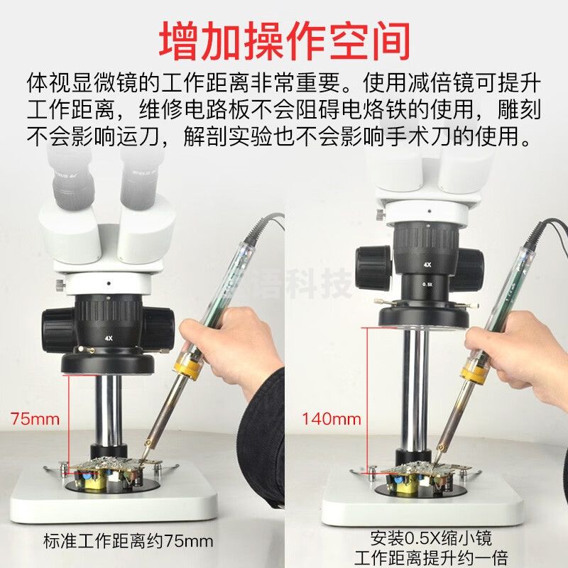 萨伽（SAGA）专业工业体视显微镜专用增倍减倍缩小镜0.5X倍大视场金属光学高清 55mm螺纹直径（SG900适用）