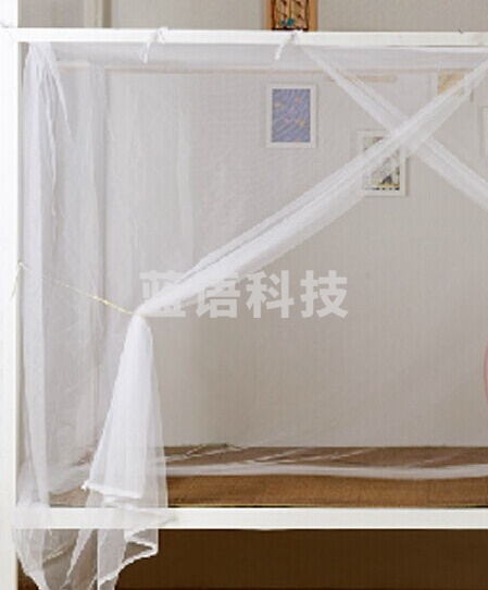 学生蚊帐宿舍床帘 加高加密方顶寝室防尘帘上下铺蚊帐 单人床 0.9米床