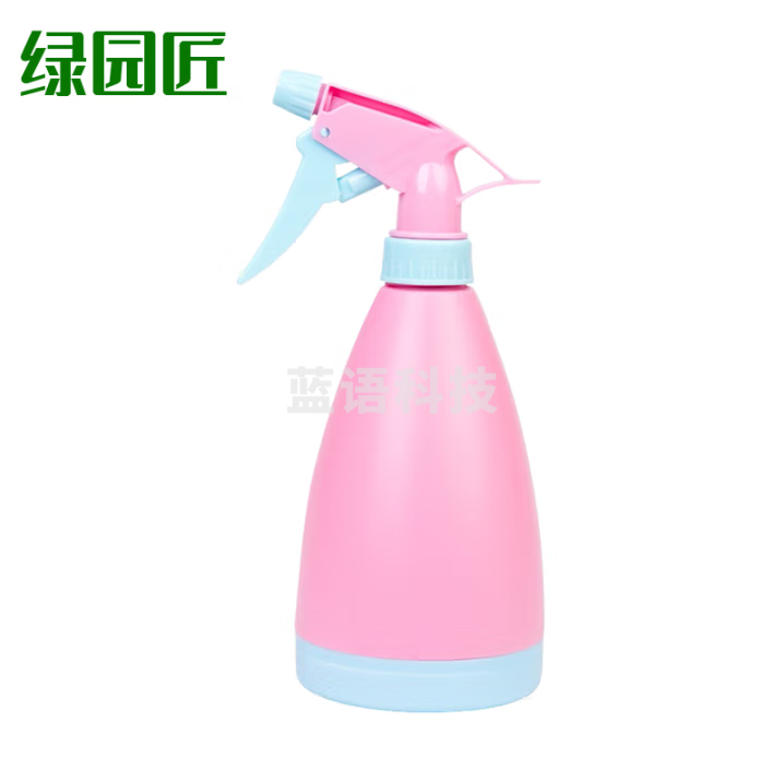 绿园匠 喷壶浇花喷洒水壶酒精消毒喷雾瓶洗车打药高压手动喷雾器 粉色500ML