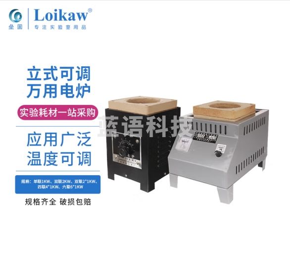 垒固 实验室立式万用电炉可调温高温电炉子数显封闭电炉电加热炉 1KW（单联）