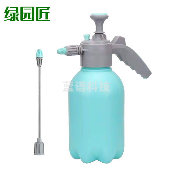 绿园匠 喷水壶浇花洗车家用清洁消毒长嘴喷洒高气压雾化喷雾器2L+加长杆