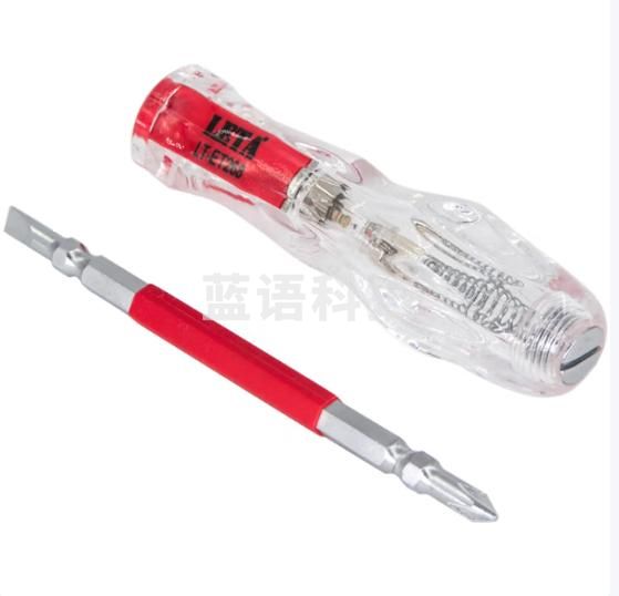 勒塔（LETA）5*75mm两用十字一字螺丝刀 接触式测电笔 电工电笔工具LT-ET268LT-ET268（3个起购）