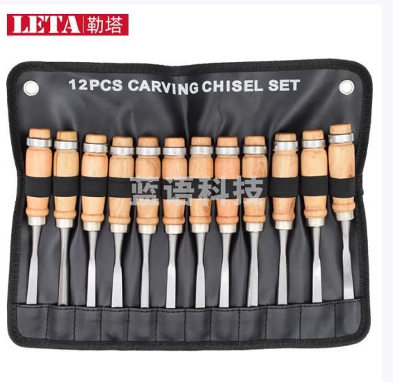 勒塔（LETA）木工凿子12件套 木雕刻刀木刻刀平口扁凿铲刀组套LT-ST048