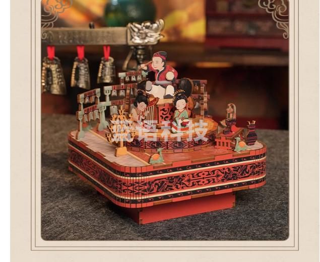 中国国家博物馆汉宫乐八音盒手工DIY木质音乐盒拼装文创创意礼物