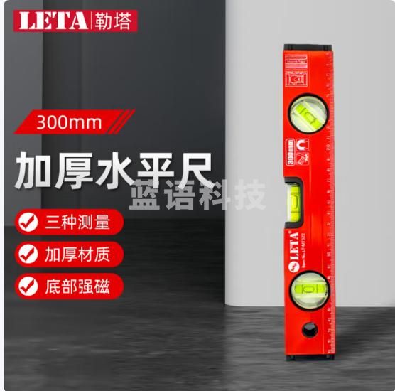 勒塔（LETA）300mm高精度强磁水平尺 水平仪 铝合金靠尺LT-MT522（2个起购）