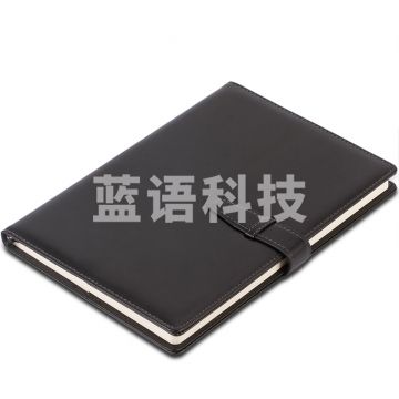 得力(deli)16K120张大号扣带皮面本 商务会议记事本笔记本子办公文具  3334   黑色     XH.740