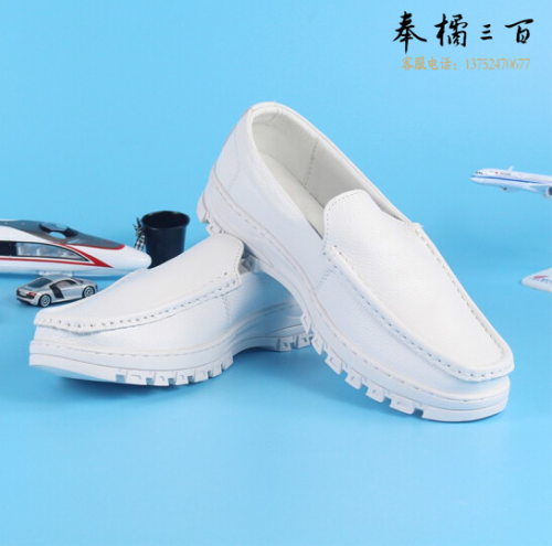 绯樱 309 男款护士鞋软底舒适透气深口低帮平底真牛皮一脚蹬38~46码