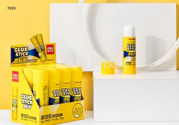 得力(deli)固体胶粘性好PVP 无甲醛配方胶棒加粘固体胶棒diy手工胶水 36g/支【12支装 7093】.