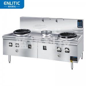 英利蒂克 Enlitic SZCT28-56B-XHBH(GS) 商用猛火灶天然气液化气饭店快餐炒菜灶一键启动熄火保护双炒单温