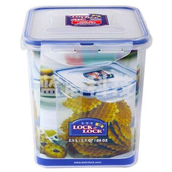 乐扣乐扣（LocknLock）HPL822B 塑料保鲜盒密封盒冰箱收纳盒微波可用保鲜盒-2.6L