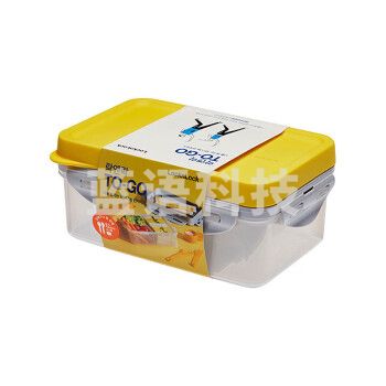 乐扣乐扣HPL817L 塑料保鲜盒大容量分格密封防漏饭盒餐盒便当盒 黄色1L