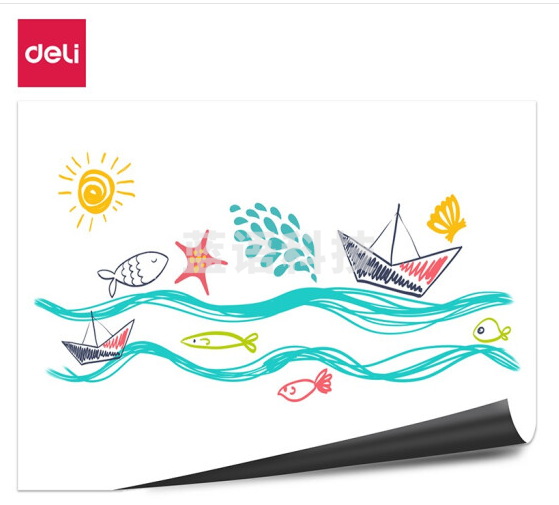 得力8715软铁白板0.5*450*1000mm(带胶)(白)，