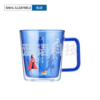 乐扣乐扣LLG916 城市生活玻璃杯双层水杯 简约马克杯泡茶杯420ML