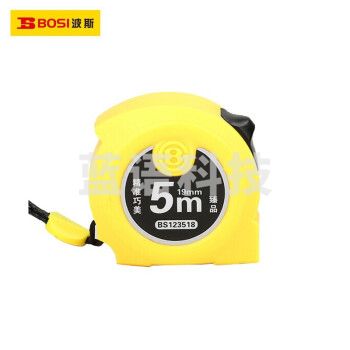 波斯（BoSi）5米钢卷尺高精度钢卷尺子 盒尺木工尺子 黄鲁班尺 5mx19mm BS123518