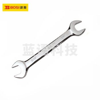 波斯（BOSI）镜面全抛光英制双开口扳手双头呆扳手板子汽修机修工具 BS381001（1/4×5/16英寸）