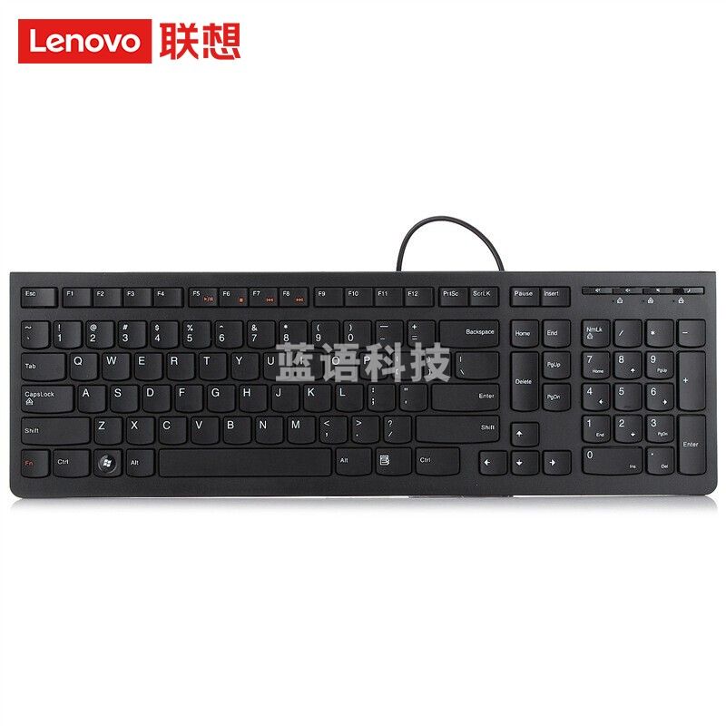 联想(lenovo)K5819 有线键盘 办公键盘 纤薄巧克力键盘 电脑键盘 笔记本键盘 黑色